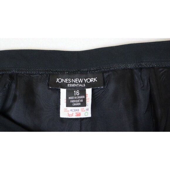 JONES NEW YORK - WOMEN'S BLACK FULLY LINED CROPPED DRESS PANTS - SIZE 16 SHORT - Picture 10 of 12
